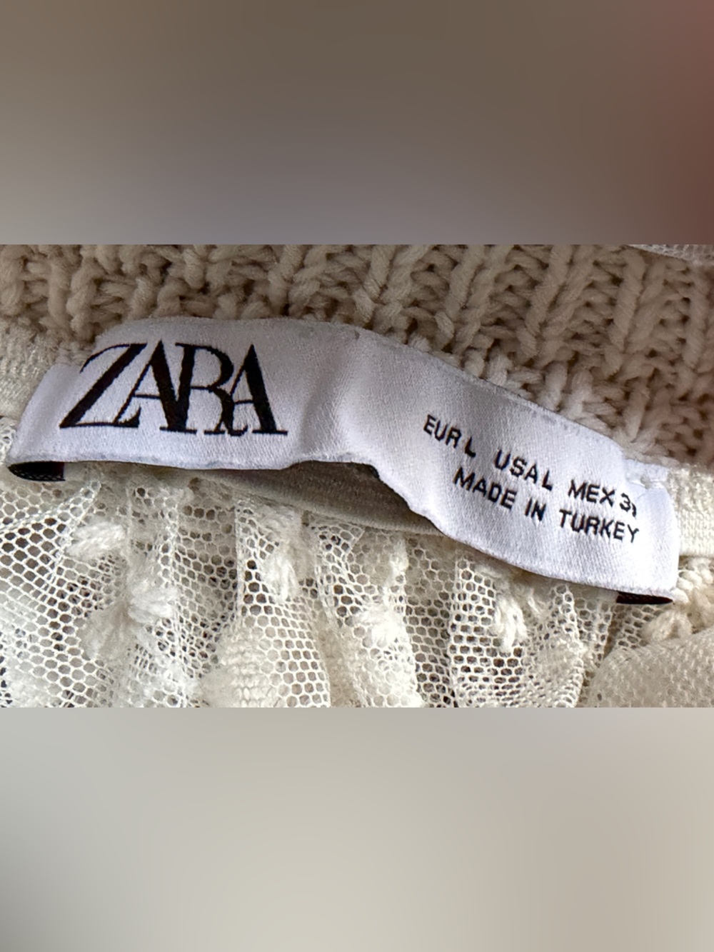 ZARA Cream Crochet Lace Halter Top - Picture 3 of 3